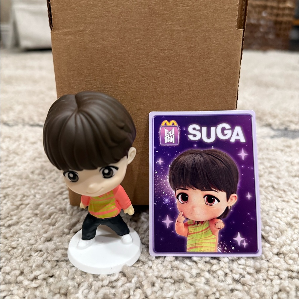 BTS suga mcdonald’s tiny tan toy